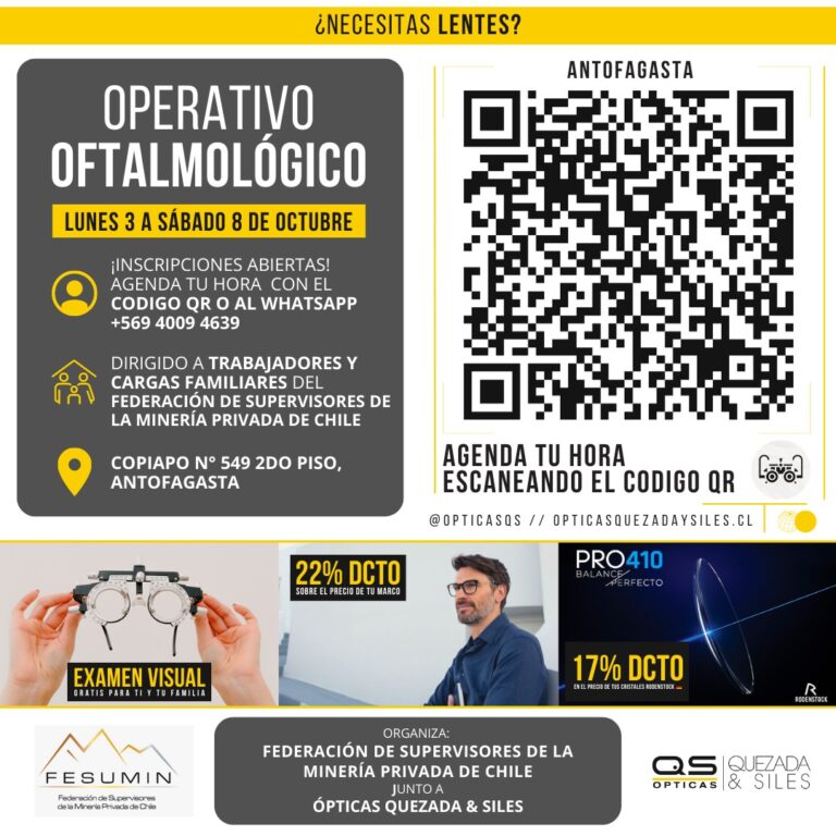 Atención socios de Antofagasta: Operativo Oftalmológico se desarrollará entre el 3 y 8 de octubre